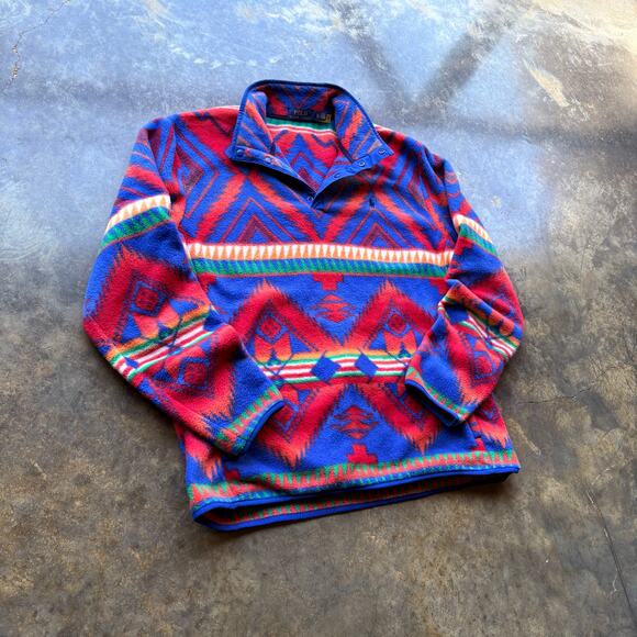 Beautiful Aztec Polo Ralph Lauren Sherpa Fleece - Picture 2 of 8